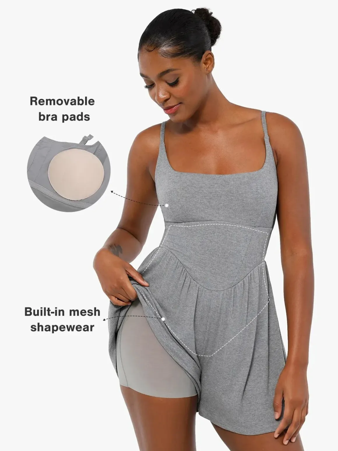 Shapewear Modal Tummy Control Wide-Leg Romper