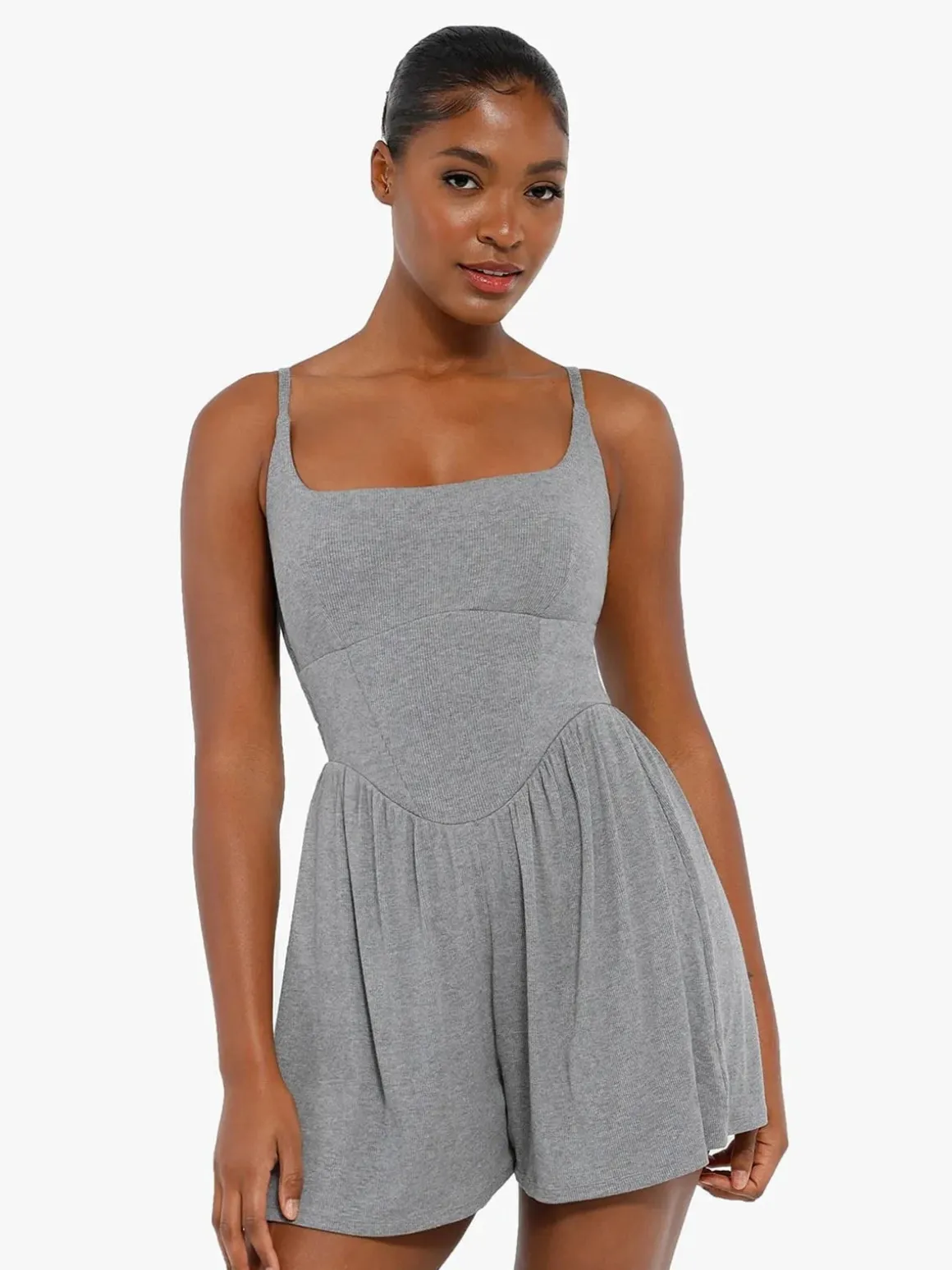 Shapewear Modal Tummy Control Wide-Leg Romper
