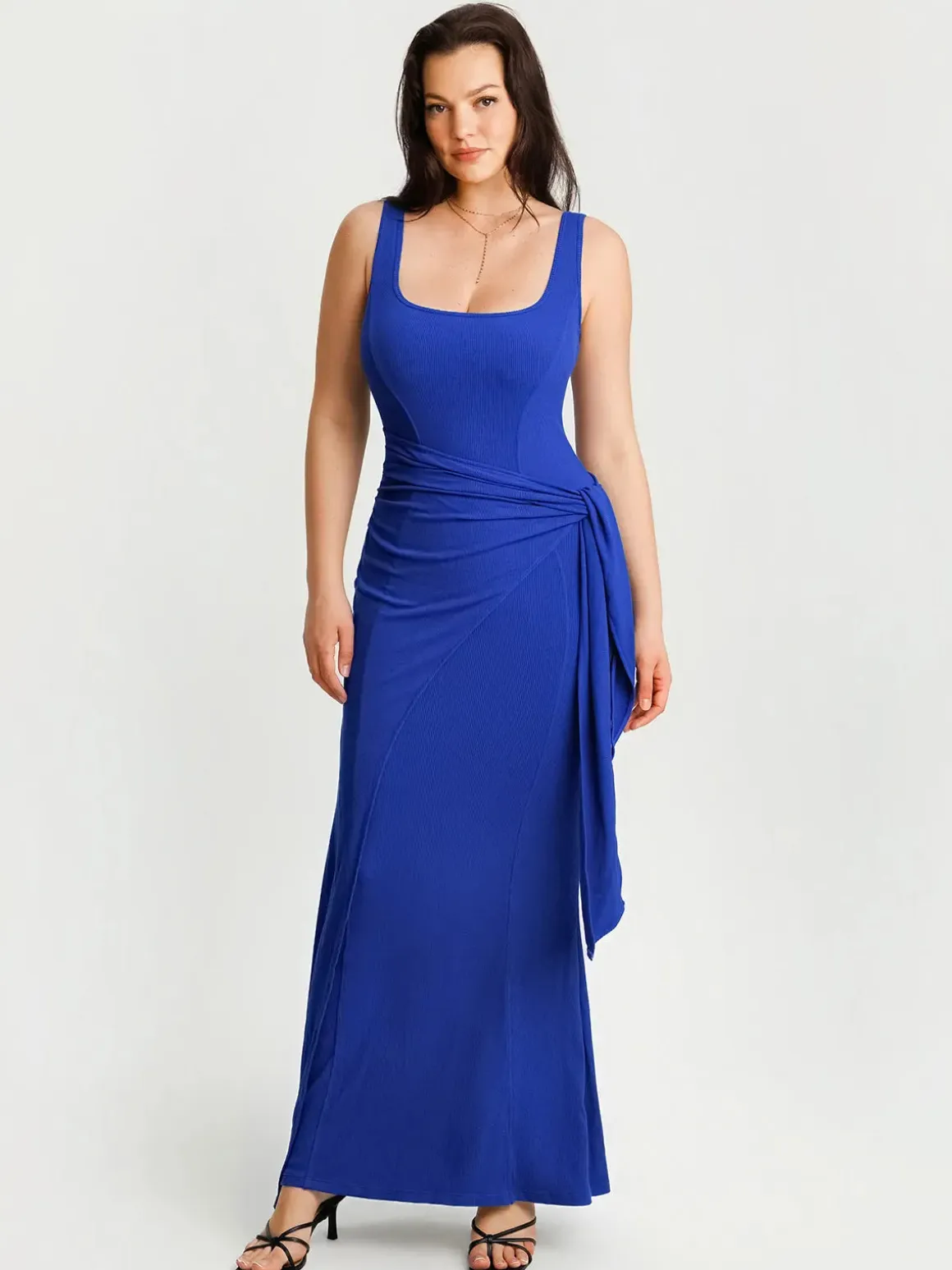 Shapewear Modal Twist Wrap Tummy Control Maxi Dress