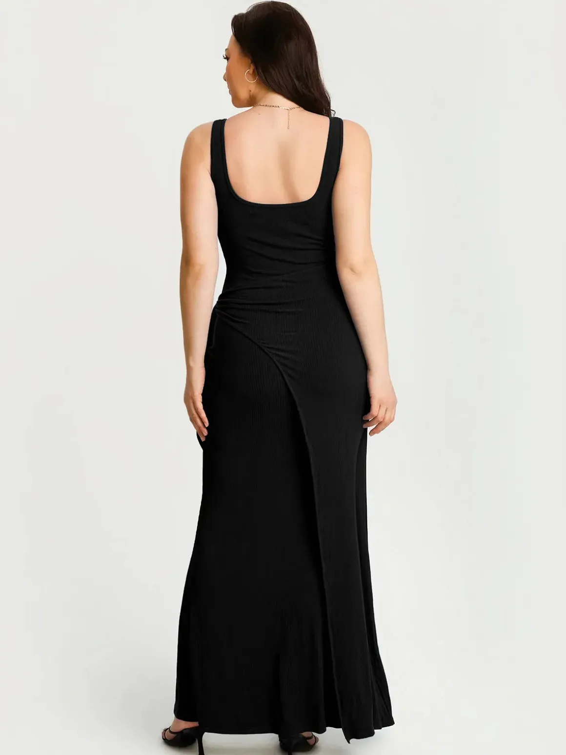 Shapewear Modal Twist Wrap Tummy Control Maxi Dress