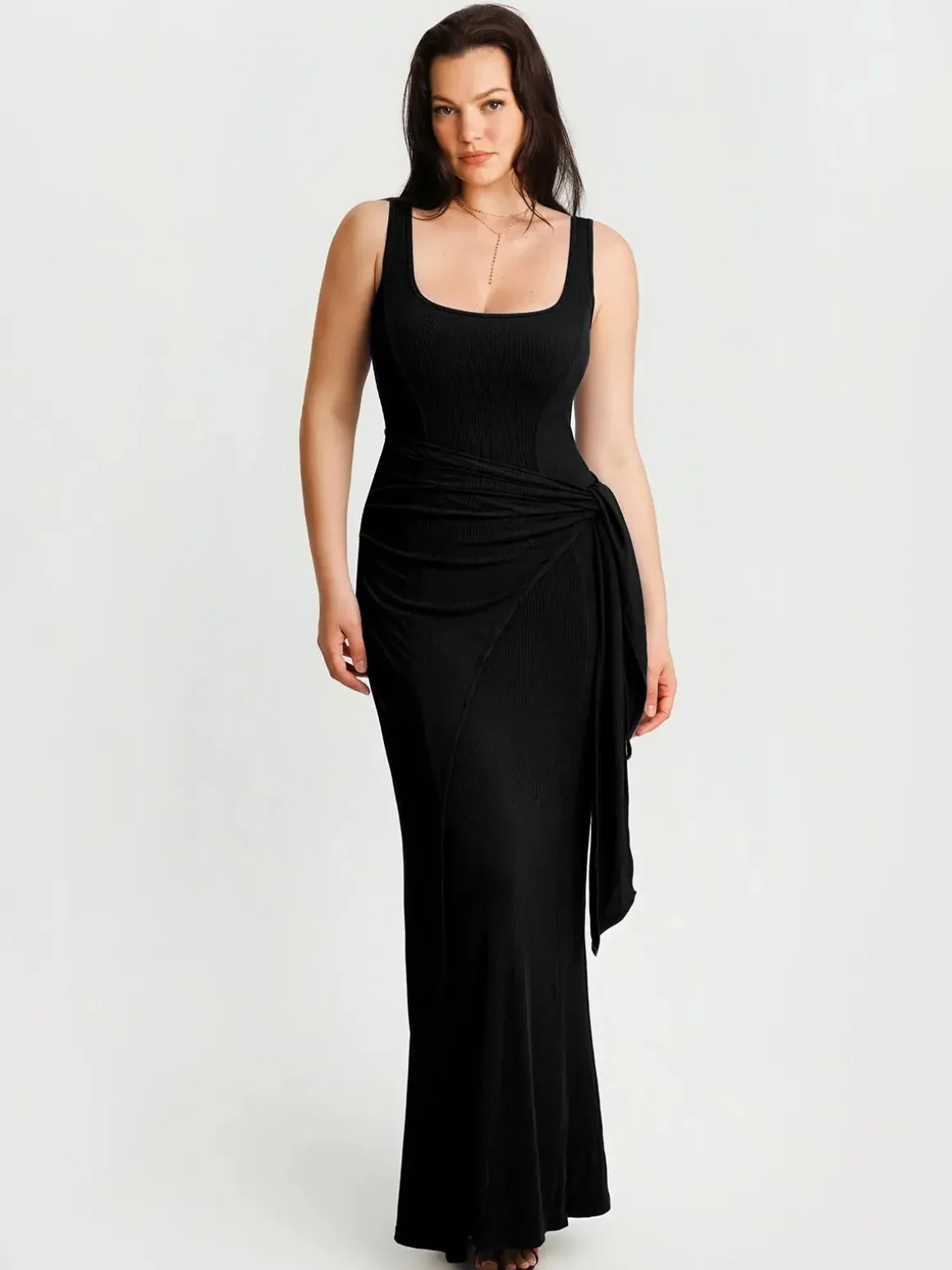 Shapewear Modal Twist Wrap Tummy Control Maxi Dress