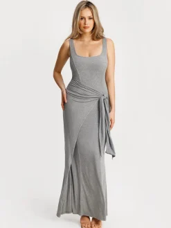 Shapewear Modal Twist Wrap Tummy Control Maxi Dress