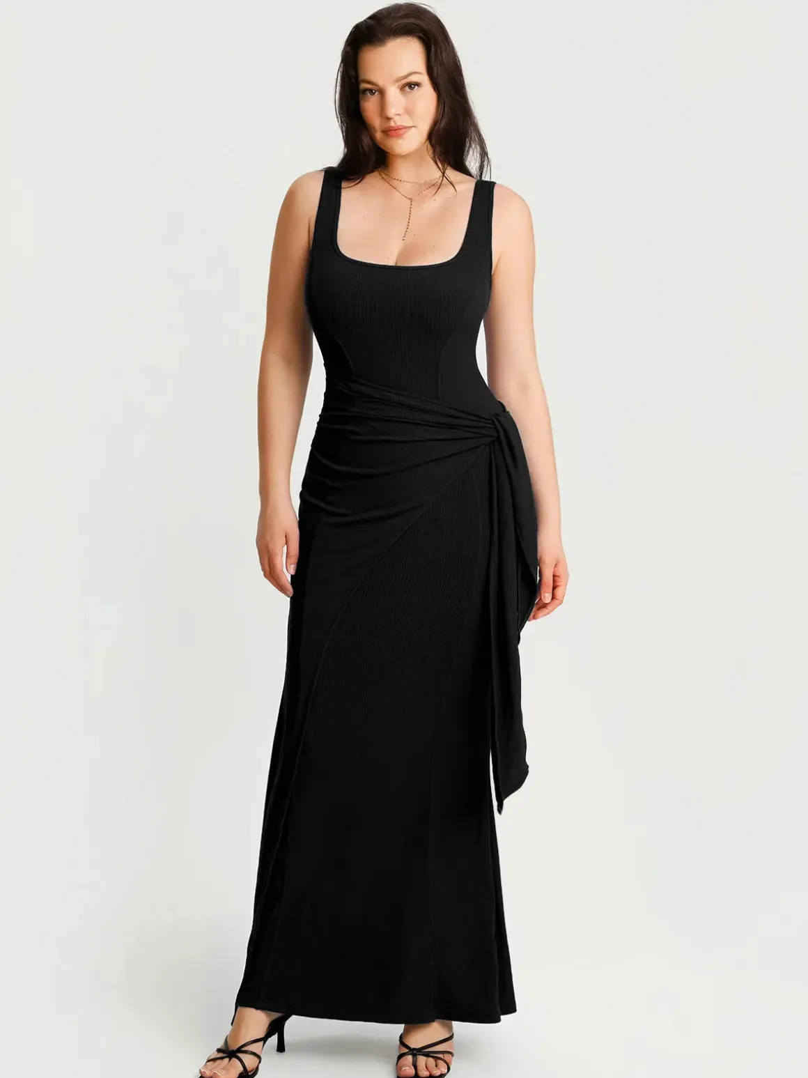 Shapewear Modal Twist Wrap Tummy Control Maxi Dress