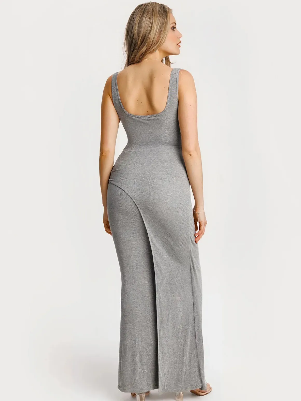 Shapewear Modal Twist Wrap Tummy Control Maxi Dress