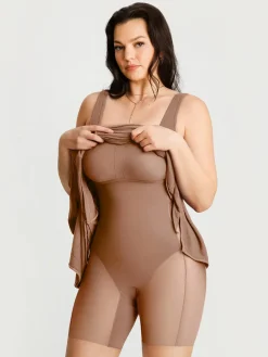 Shapewear Modal Twist Wrap Tummy Control Maxi Dress