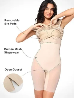 Shapewear Off-Shoulder Ruched Shine Sculpting Midi Dress