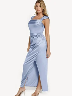 Shapewear Off Shoulder Shine Ruched Sculpting Maxi Dress