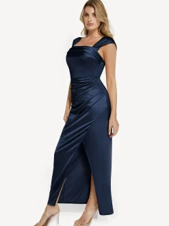 Shapewear Off Shoulder Shine Ruched Sculpting Maxi Dress