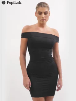Shapewear Off-the-Shoulder Bodycon Mini Dress