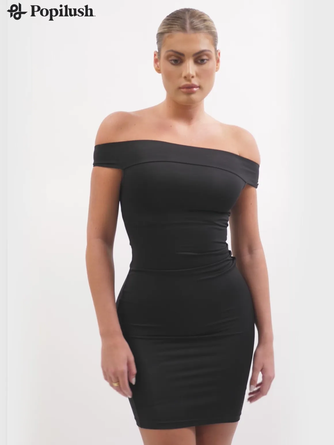 Shapewear Off-the-Shoulder Bodycon Mini Dress