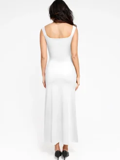 Shapewear Off-the-Shoulder Side Slit Slimming Maxi Dress