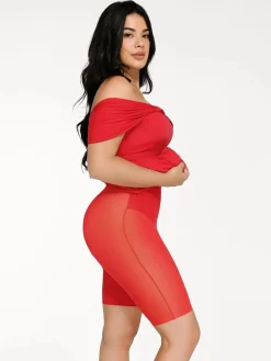 Shapewear Off-the-Shoulder Slim Column Maxi Dress