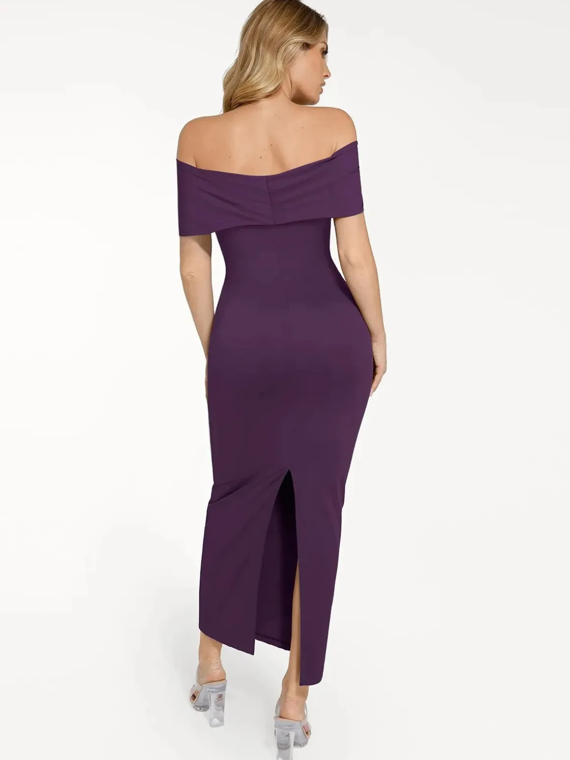 Shapewear Off-the-Shoulder Slim Column Maxi Dress