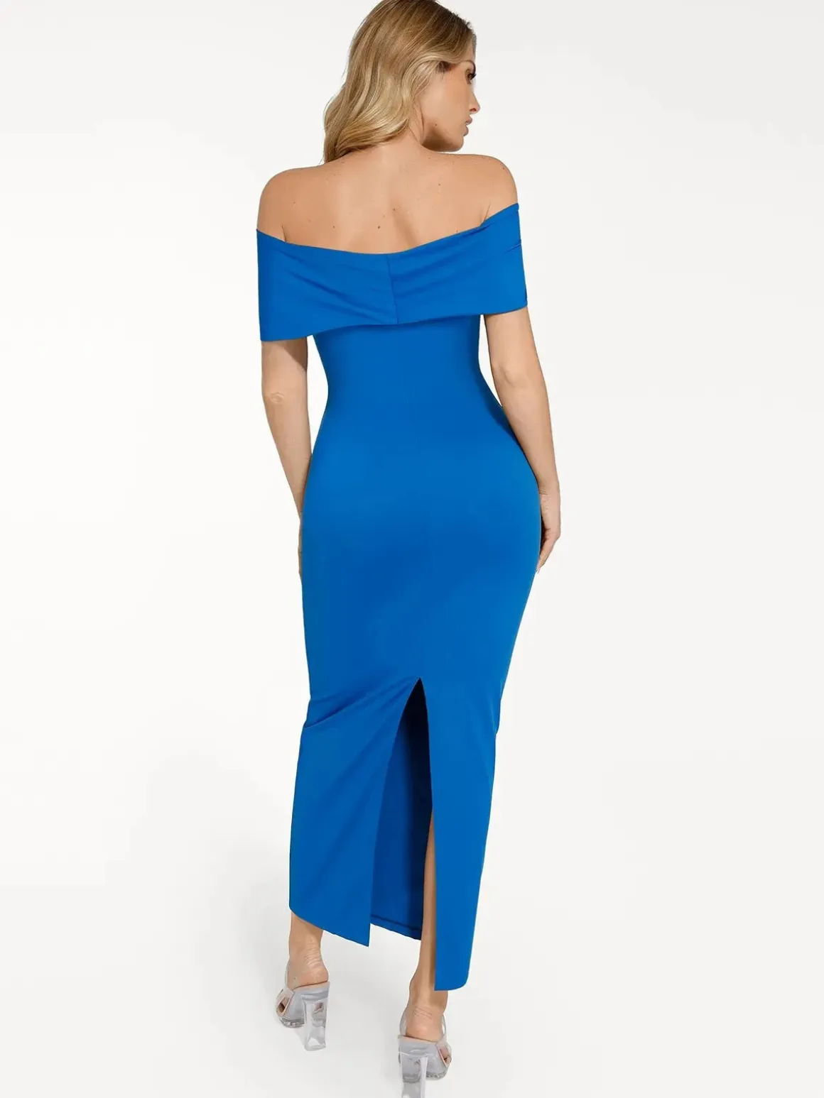 Shapewear Off-the-Shoulder Slim Column Maxi Dress
