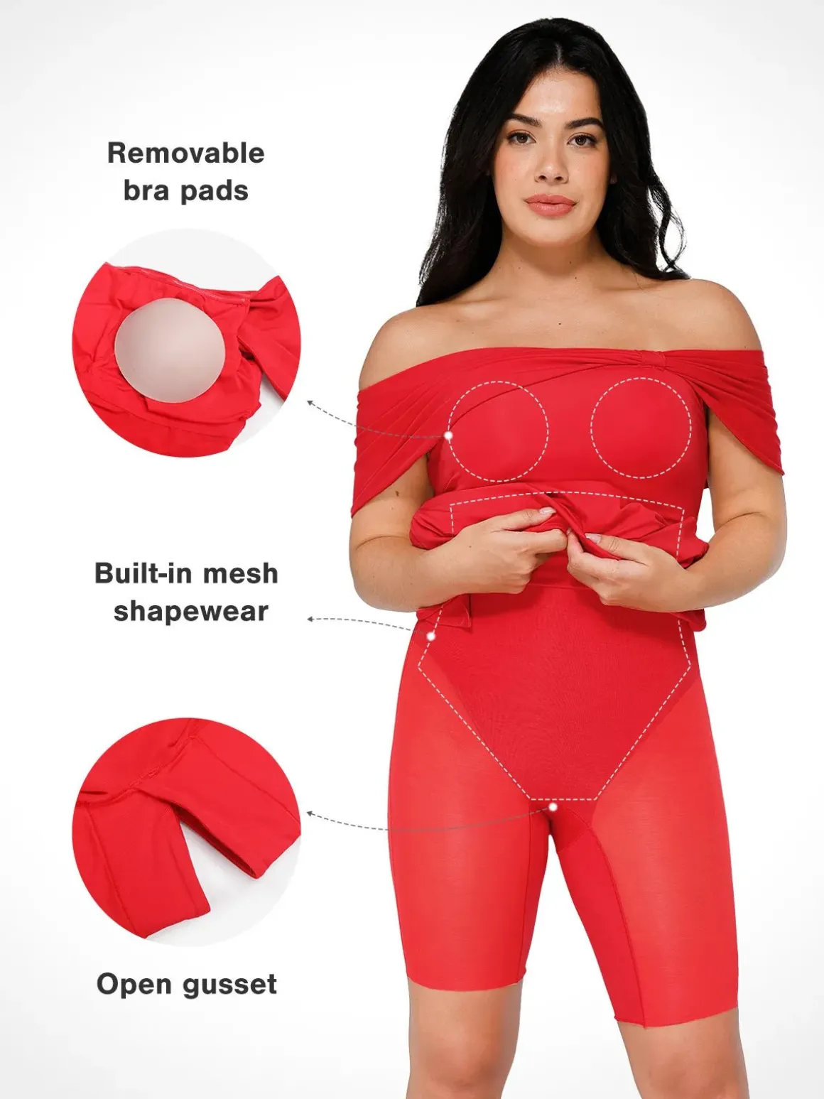 Shapewear Off-the-Shoulder Slim Column Maxi Dress