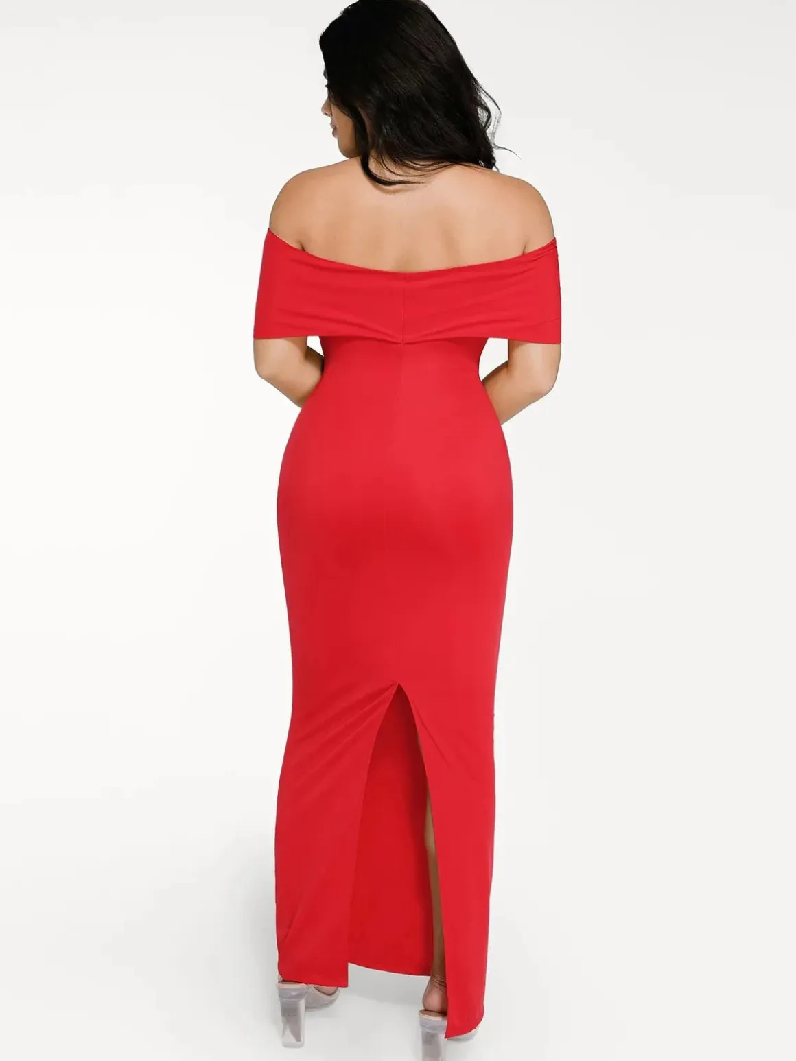 Shapewear Off-the-Shoulder Slim Column Maxi Dress