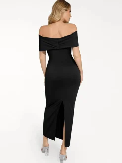 Shapewear Off-the-Shoulder Slim Column Maxi Dress