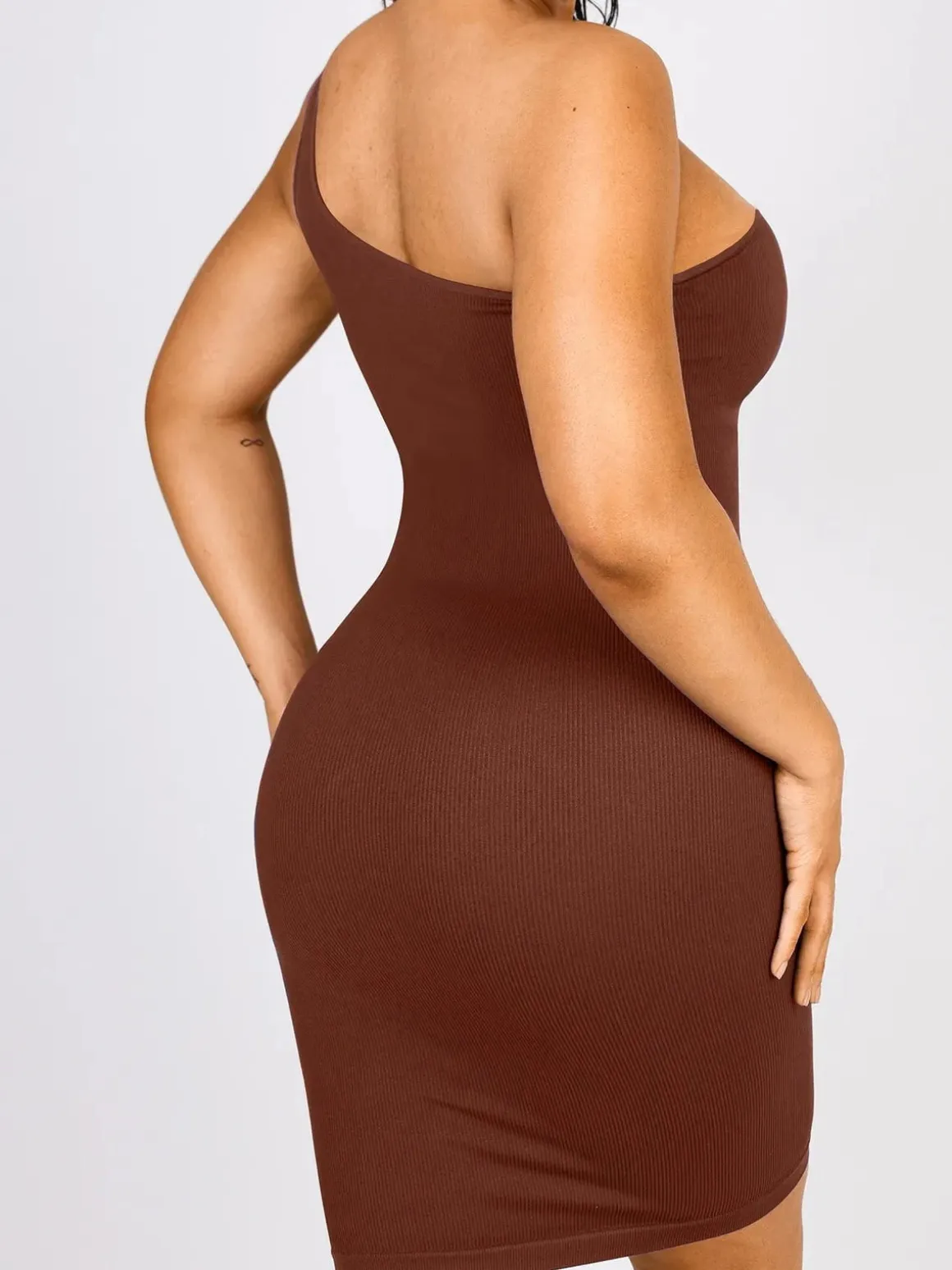 Shapewear One Shoulder Bodycon Mini Dress