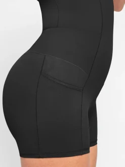 Shapewear Pet Hair Resistant Square Neck Workout Dress