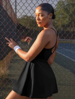 Shapewear Pet Hair Resistant Crisscross Back Workout Dress