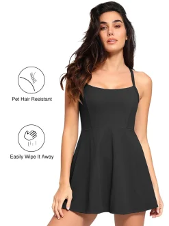 Shapewear Pet Hair Resistant Crisscross Back Workout Dress