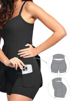 Shapewear Pet Hair Resistant Crisscross Back Workout Dress