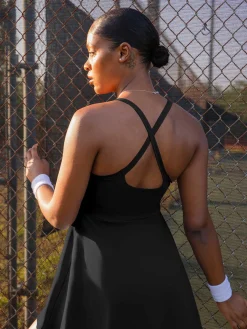 Shapewear Pet Hair Resistant Crisscross Back Workout Dress