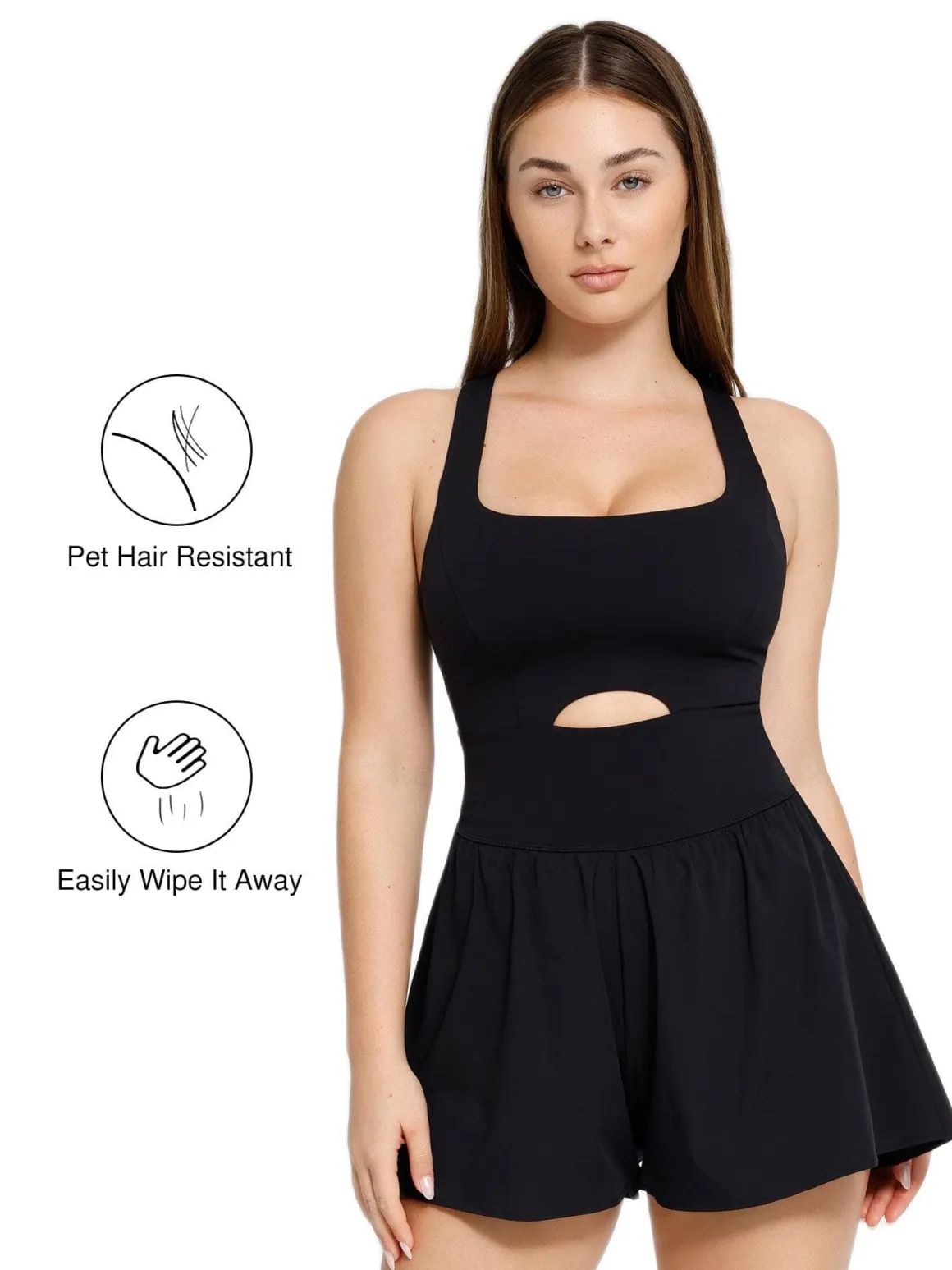 Shapewear Pet Hair Resistant Sculpting Workout Romper