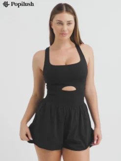 Shapewear Pet Hair Resistant Sculpting Workout Romper