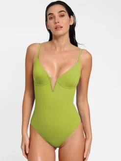 Shapewear Plunging V Slimming One-Piece Swimsuit