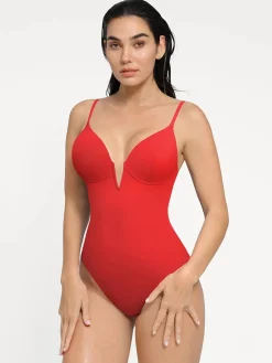 Shapewear Plunging V Slimming One-Piece Swimsuit