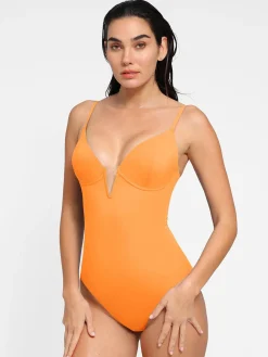 Shapewear Plunging V Slimming One-Piece Swimsuit