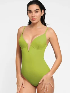 Shapewear Plunging V Slimming One-Piece Swimsuit