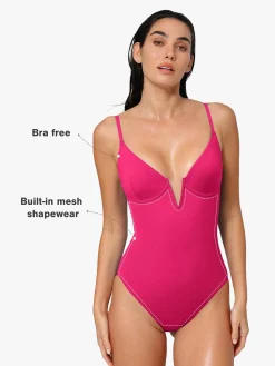Shapewear Plunging V Slimming One-Piece Swimsuit