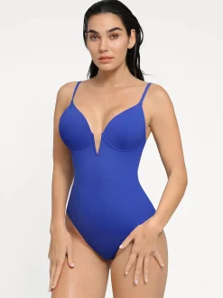 Shapewear Plunging V Slimming One-Piece Swimsuit