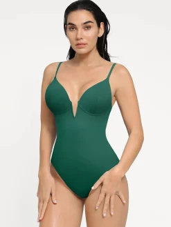 Shapewear Plunging V Slimming One-Piece Swimsuit