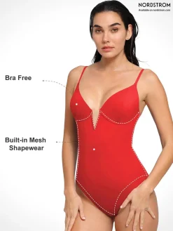 Shapewear Plunging V Slimming One-Piece Swimsuit
