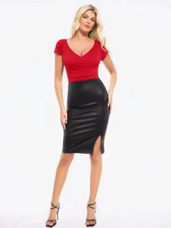 Shapewear Portrait Neckline Draped Sculpting Bodysuit