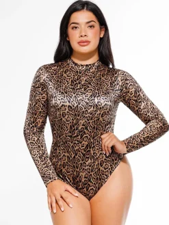 Shapewear Printed High-Waist Tummy-Control Bodysuit