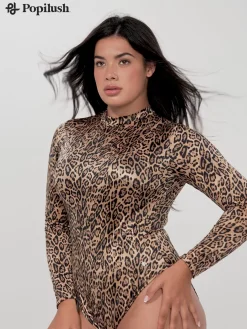 Shapewear Printed High-Waist Tummy-Control Bodysuit
