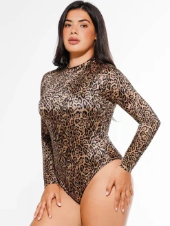 Shapewear Printed High-Waist Tummy-Control Bodysuit