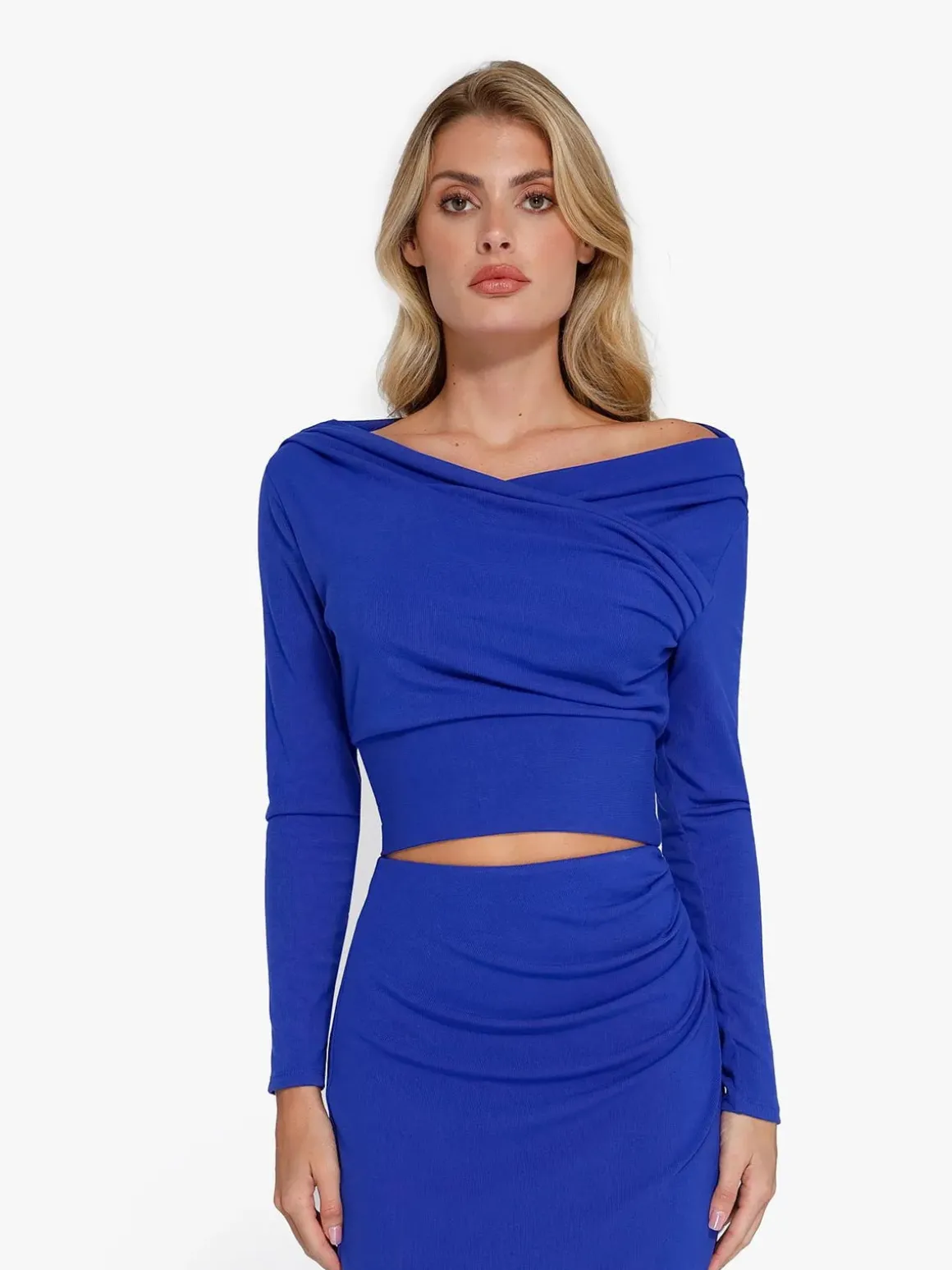 Shapewear Rib Modal Off-the-Shoulder Top Sculpting Skirt Set