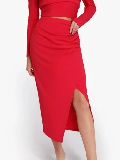 Shapewear Rib Modal Off-the-Shoulder Top Sculpting Skirt Set