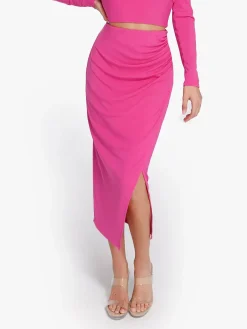 Shapewear Rib Modal Off-the-Shoulder Top Sculpting Skirt Set