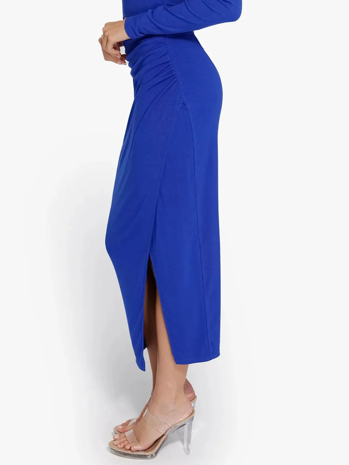 Shapewear Rib Modal Off-the-Shoulder Top Sculpting Skirt Set