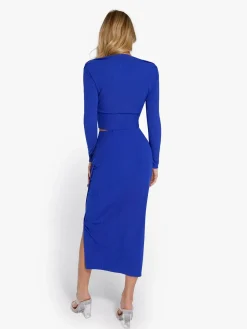 Shapewear Rib Modal Off-the-Shoulder Top Sculpting Skirt Set