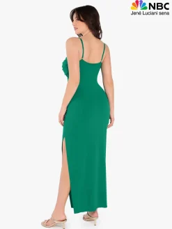 Shapewear Ruched Bias Twist Tummy Control Maxi Dress
