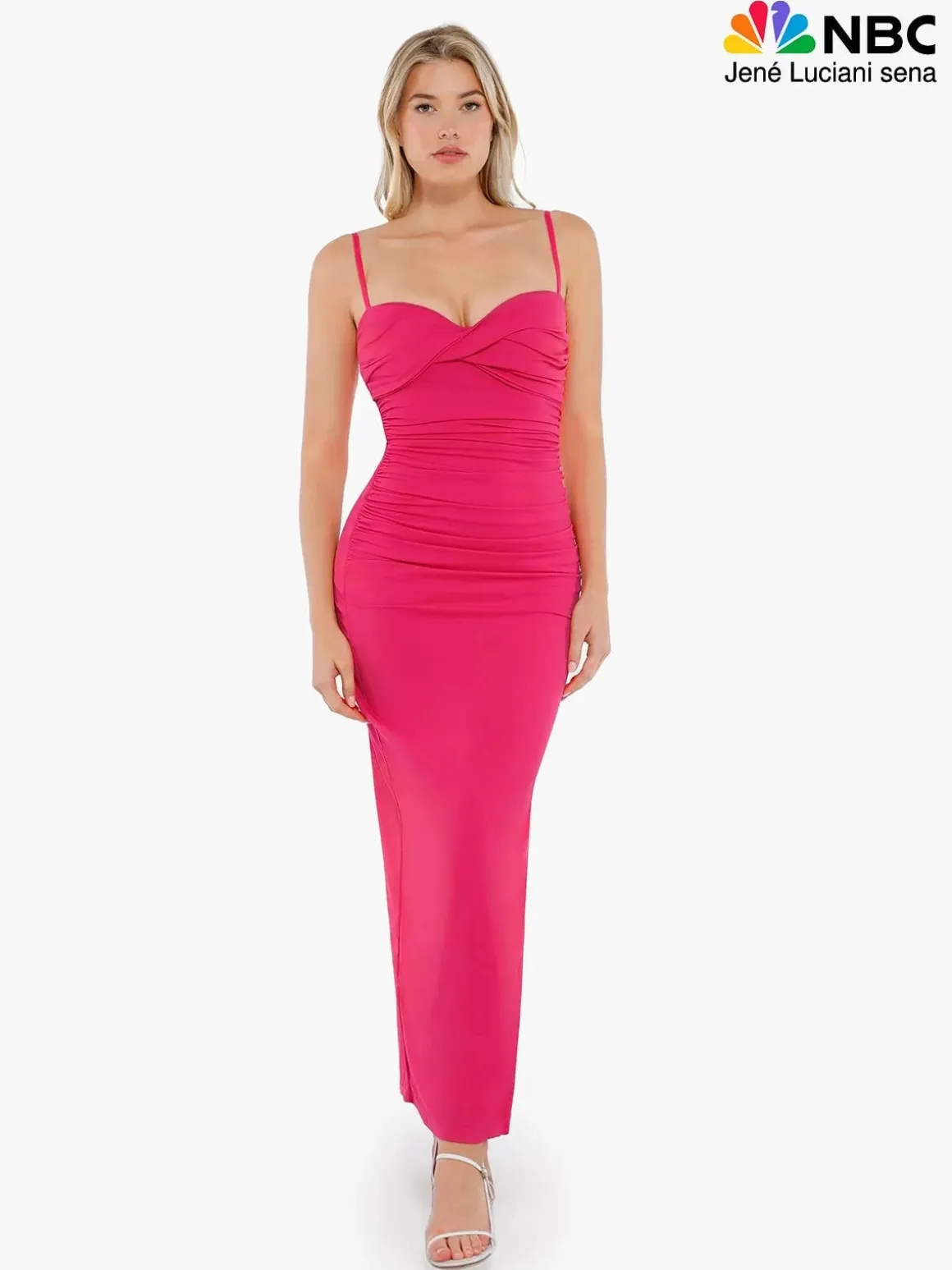 Shapewear Ruched Bias Twist Tummy Control Maxi Dress