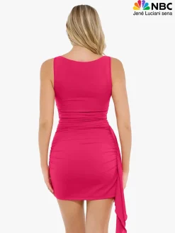 Shapewear Ruched Bodycon Cascade Mini Dress