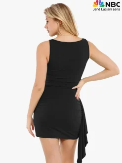 Shapewear Ruched Bodycon Cascade Mini Dress